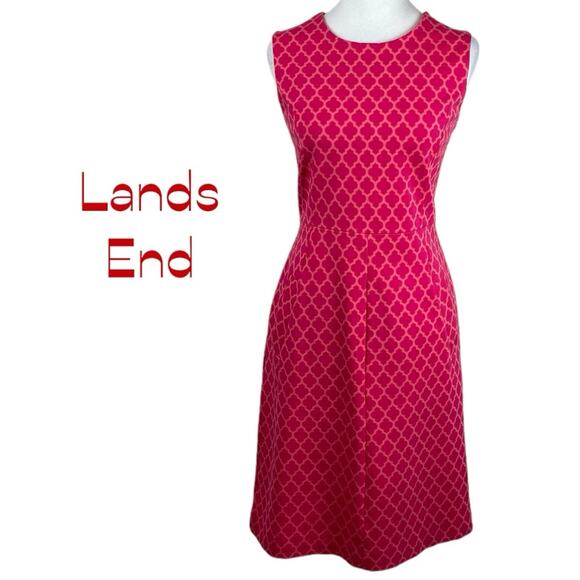 Lands’ End Pink Sheath Office Career Feminine Sheath Dress Size 10 - Picture 2 of 14